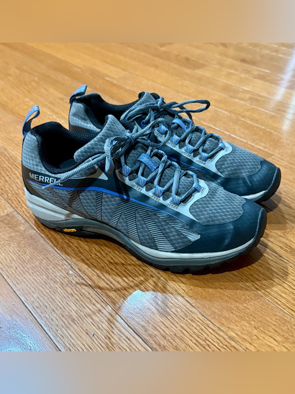Merrell Siren Edge Women's Size 9 Hiking Shoes Grey Blue Vibram Sneakers J35516